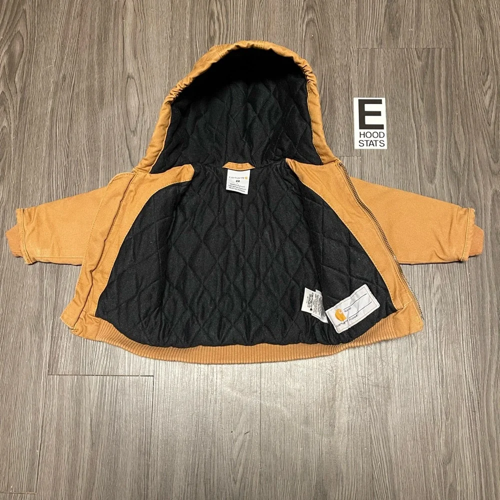 Carhartt Tan Zip Up Infant Size 6M Hooded Jacket